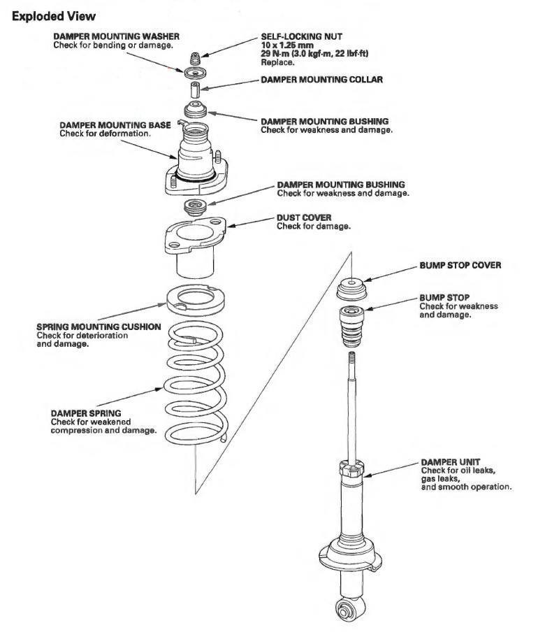 Honda FR-V rear shock absorber replacement